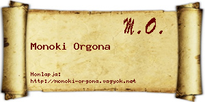 Monoki Orgona névjegykártya